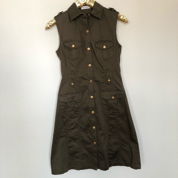 Calvin Klein Dresses & Skirts - Calvin Klein military style green dress